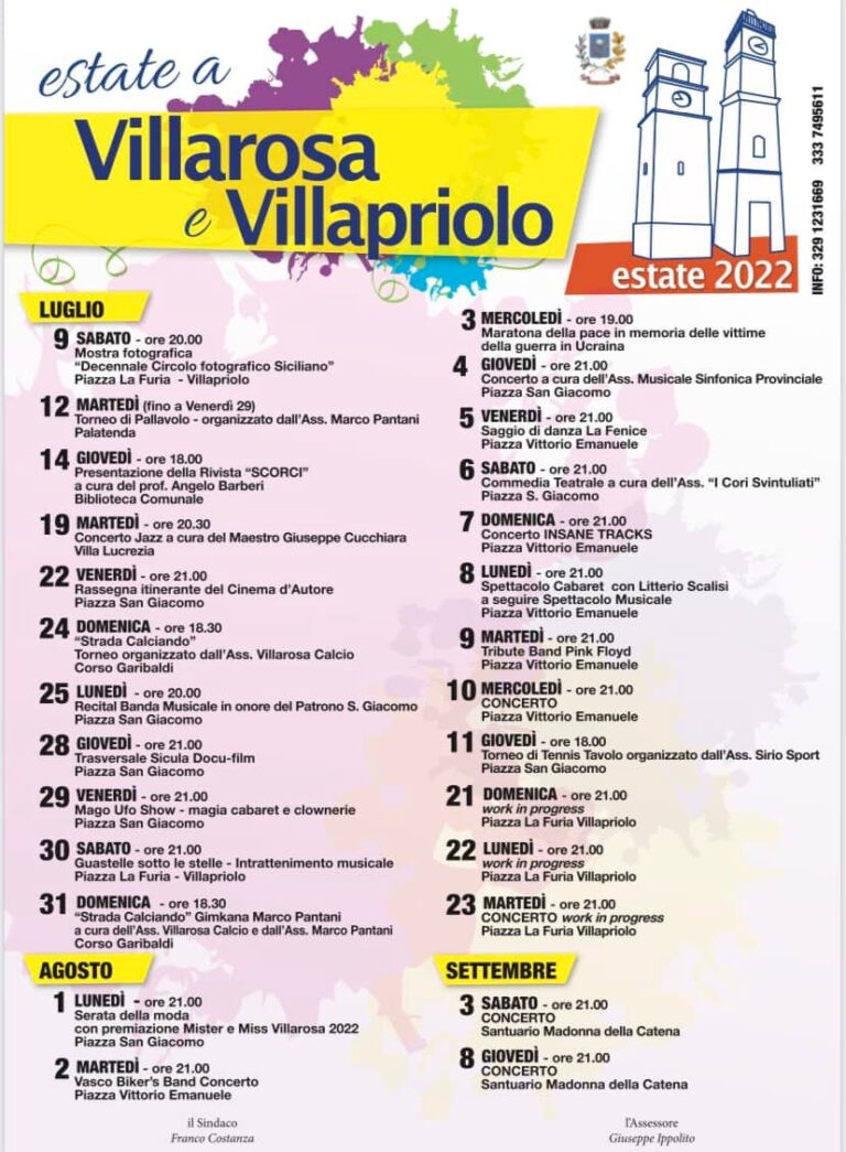 programma estate villarosana rivisitato