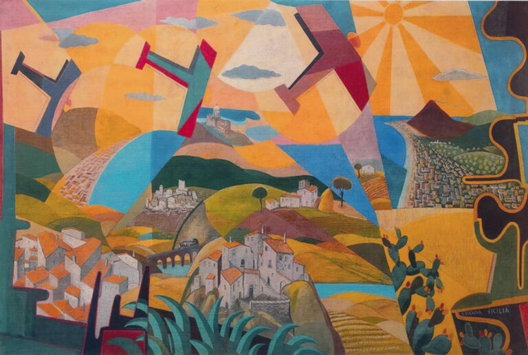 2 Giulio D'anna, Sicilia, 1936_37, olio e tempera su tela, 105x180 cm, collezione privata courtesy Leo galleries, Monza