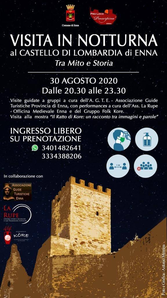 castello di lombardia in notturna