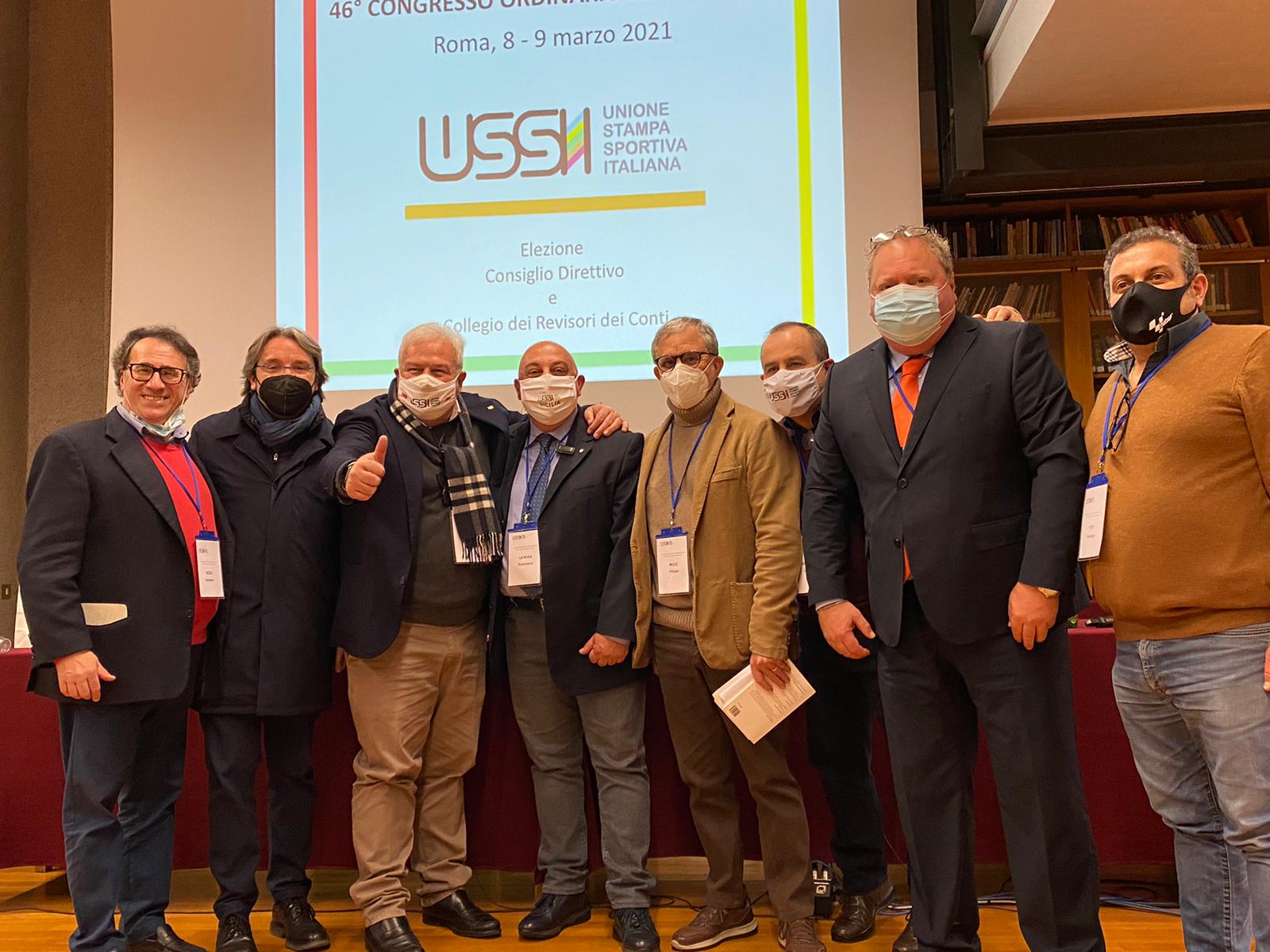 La delegazione siciliana con il neopresidente eletto Gianfranco Coppola
