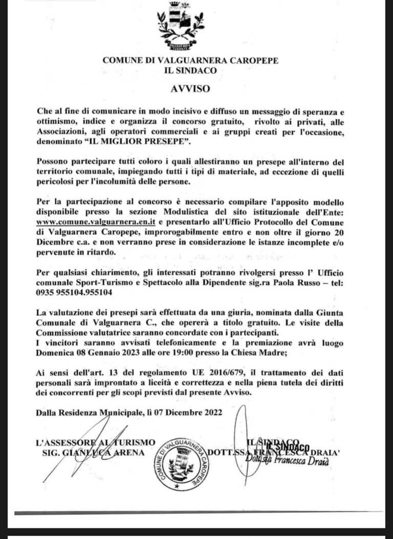concorso natalizio a valguarnera