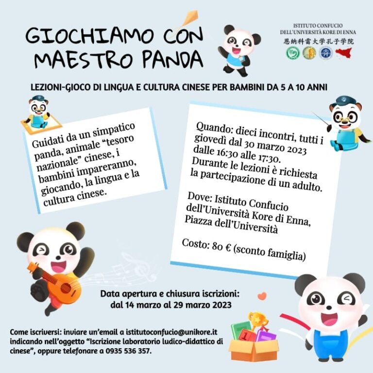 corso di cinese pr bambini