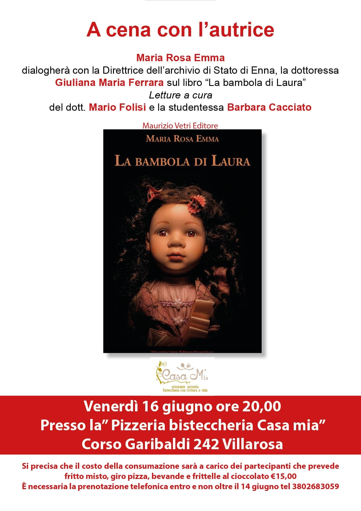 a cena con l'autrice.