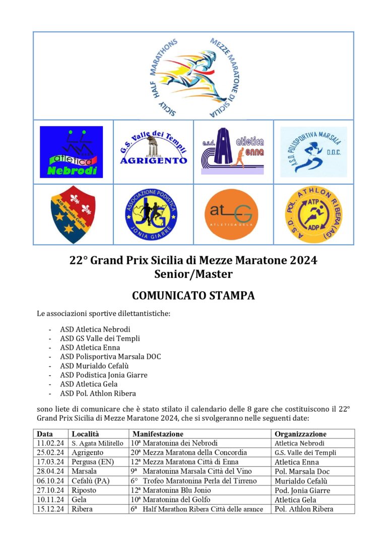 calendario mezze maratone