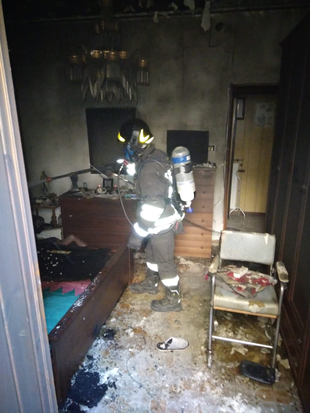incendio in abitazione