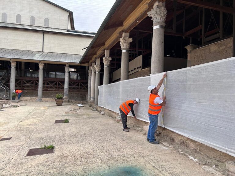 Cantiere peristilio Villa romama del Casale