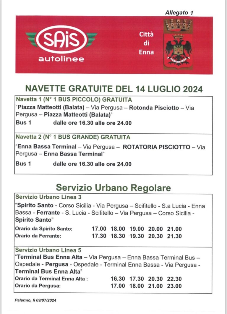navette 14 luglio