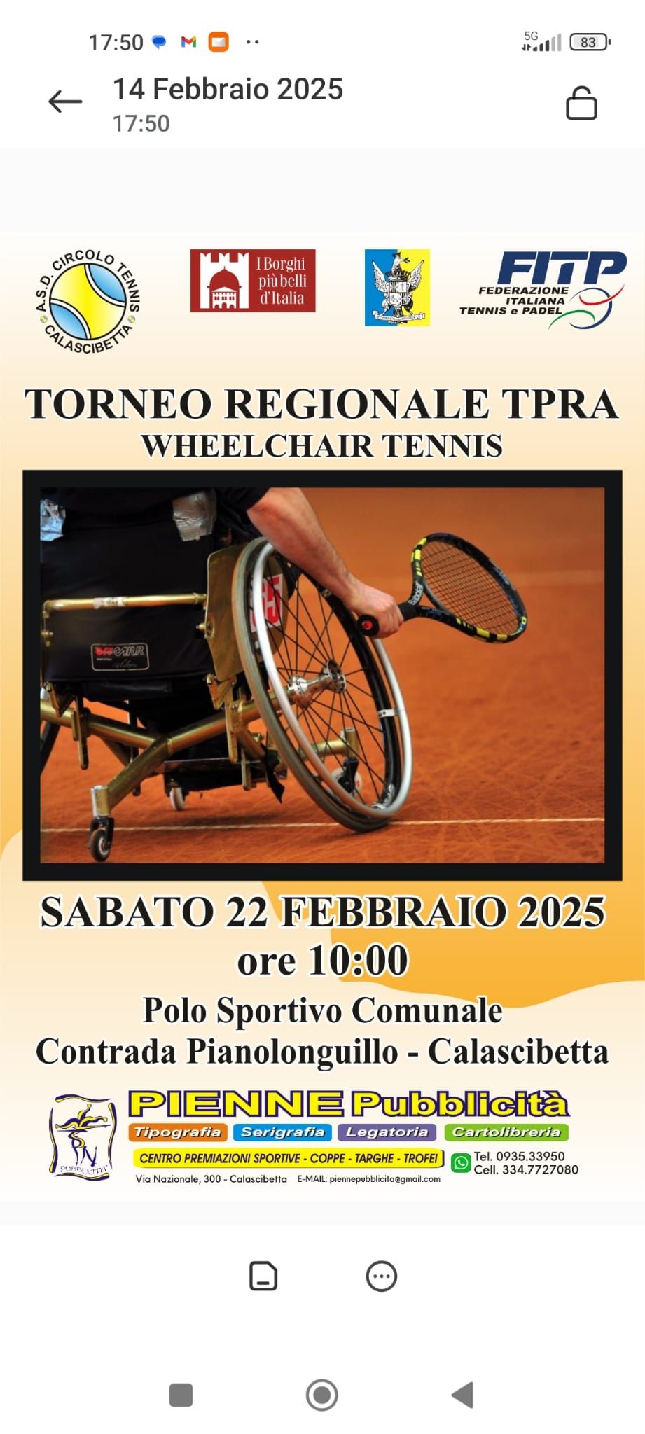 tennis carrozzina
