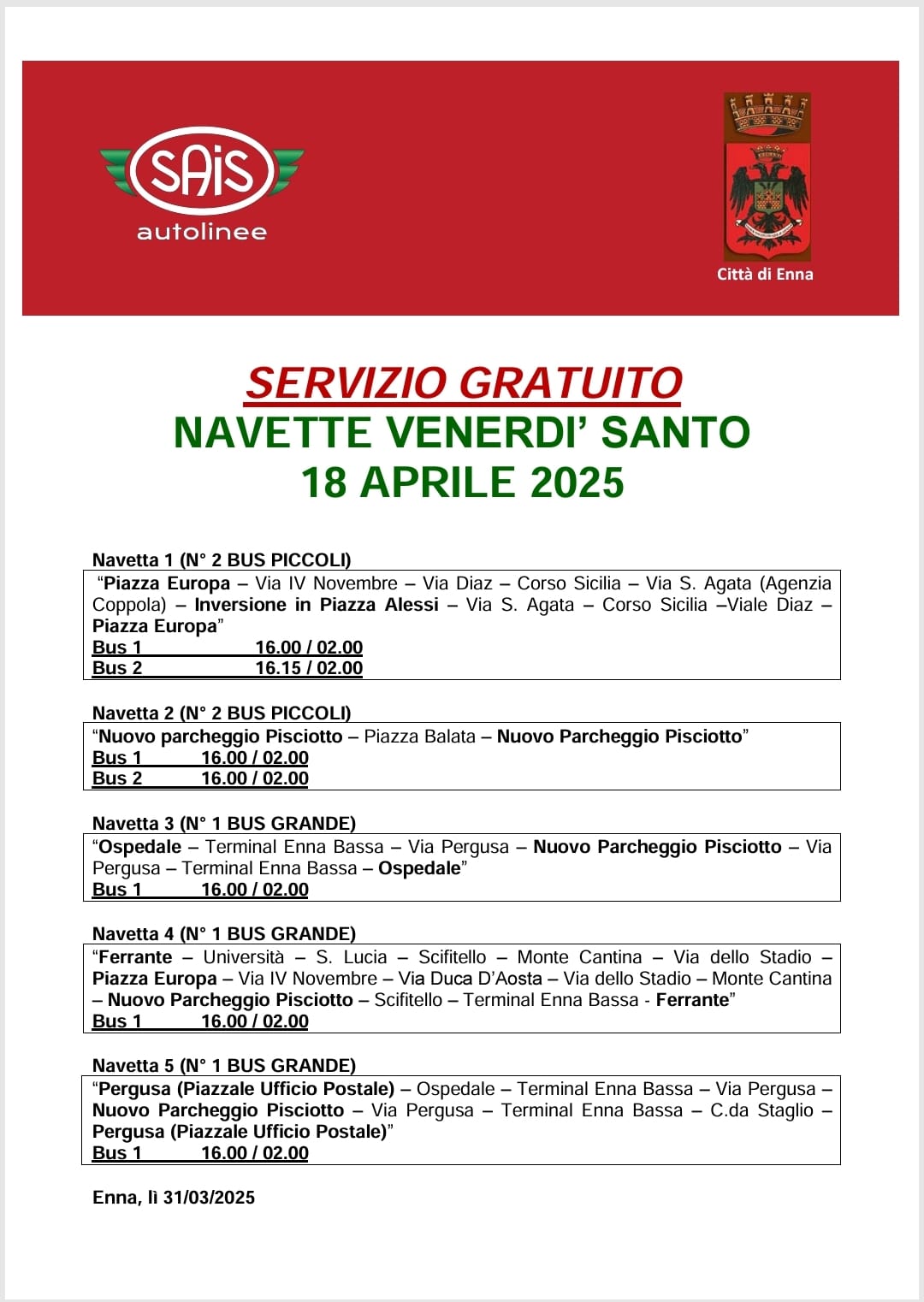 orari navetta