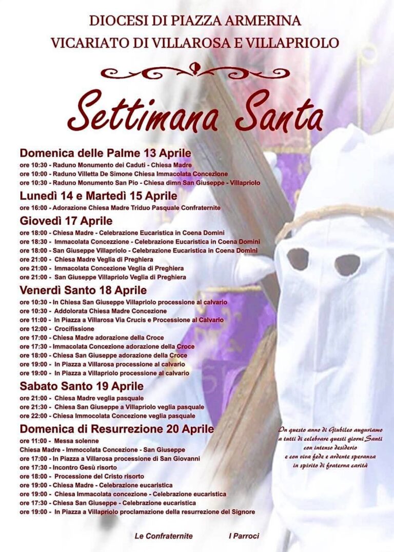 settimana santa villarosa