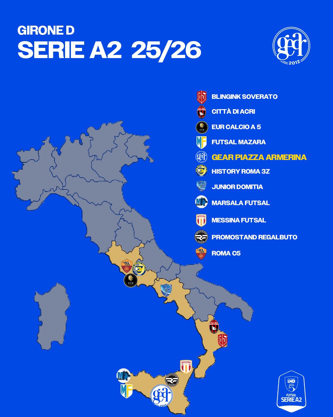organico serie A2 calcio a 5