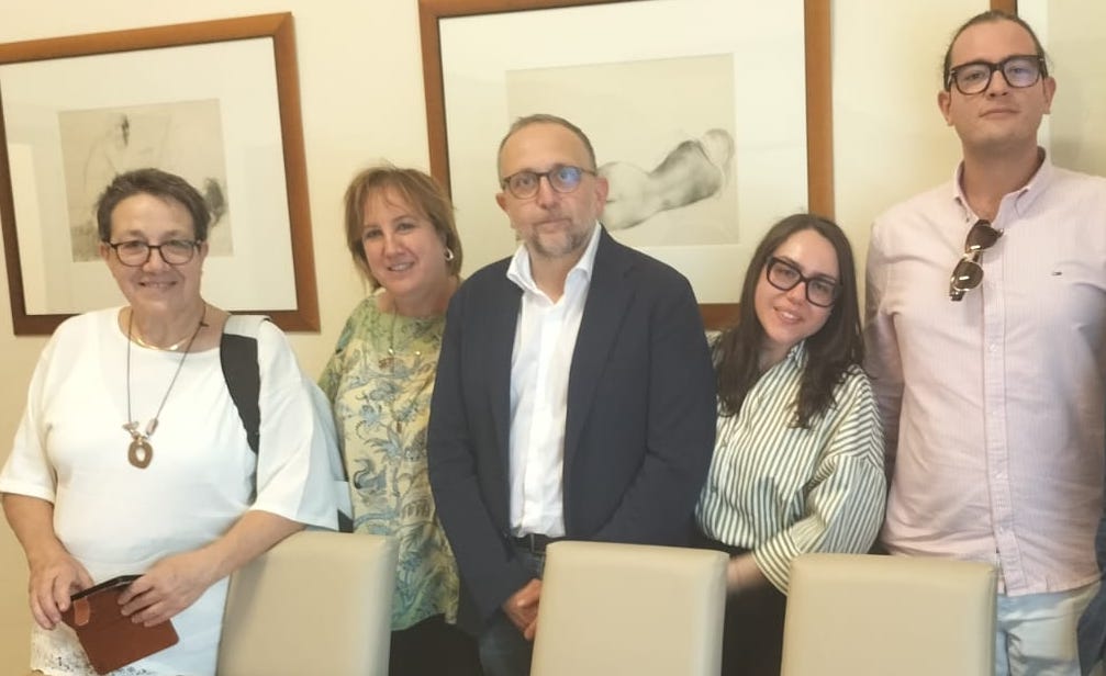 Il sindaco Giachino con il cda della fondazione