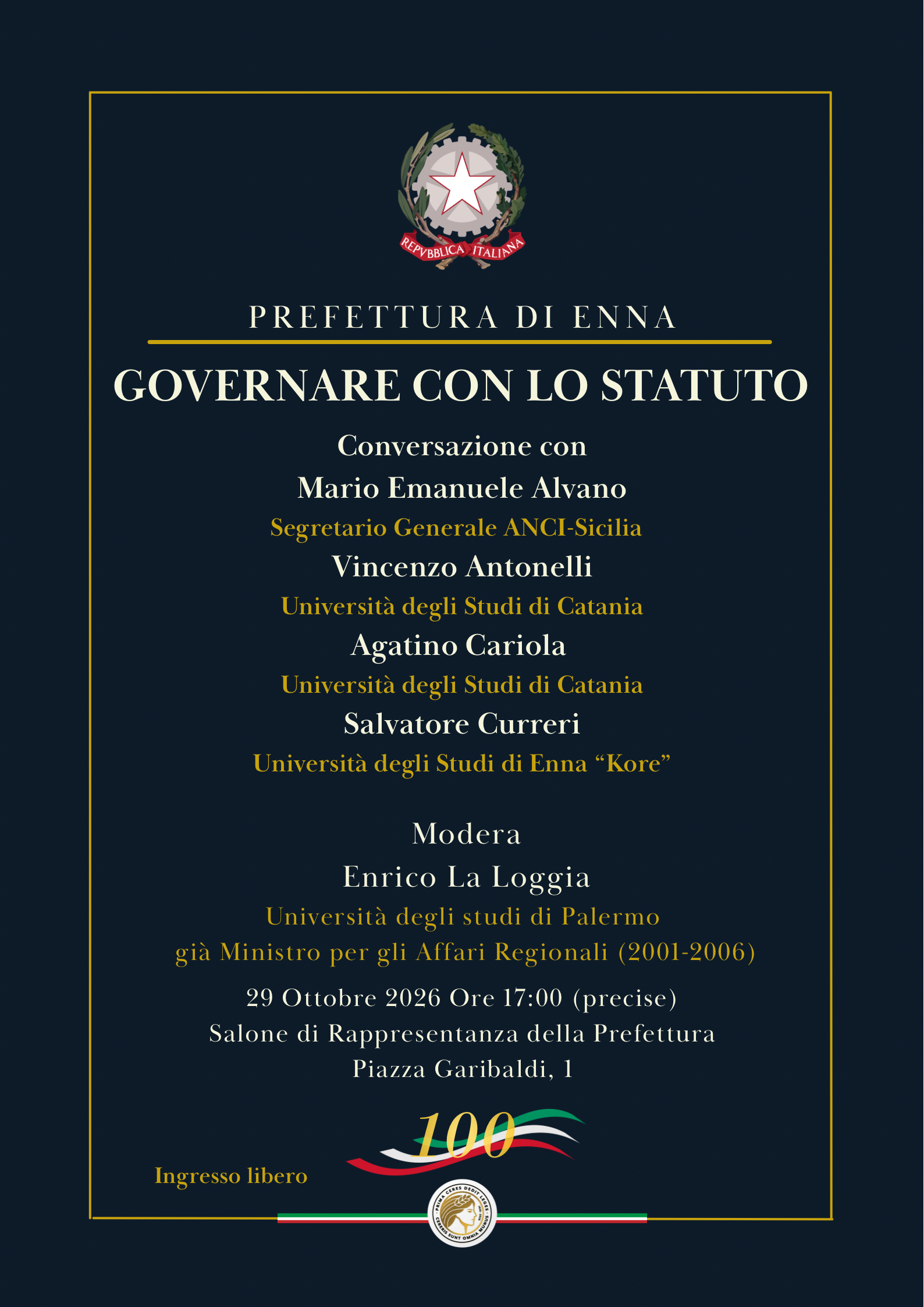 Locandina evento 29 ottobre 2026